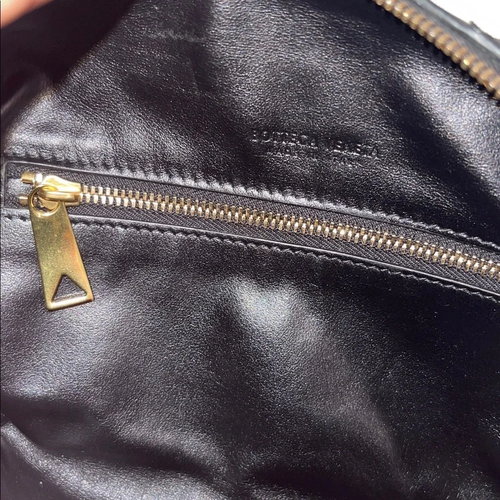 Bottega Veneta Napa Intrecciato Zip Wristlet Clutch Black